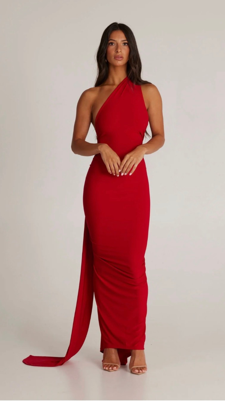 Veloura Elegantes Maxikleid mit einem Träger