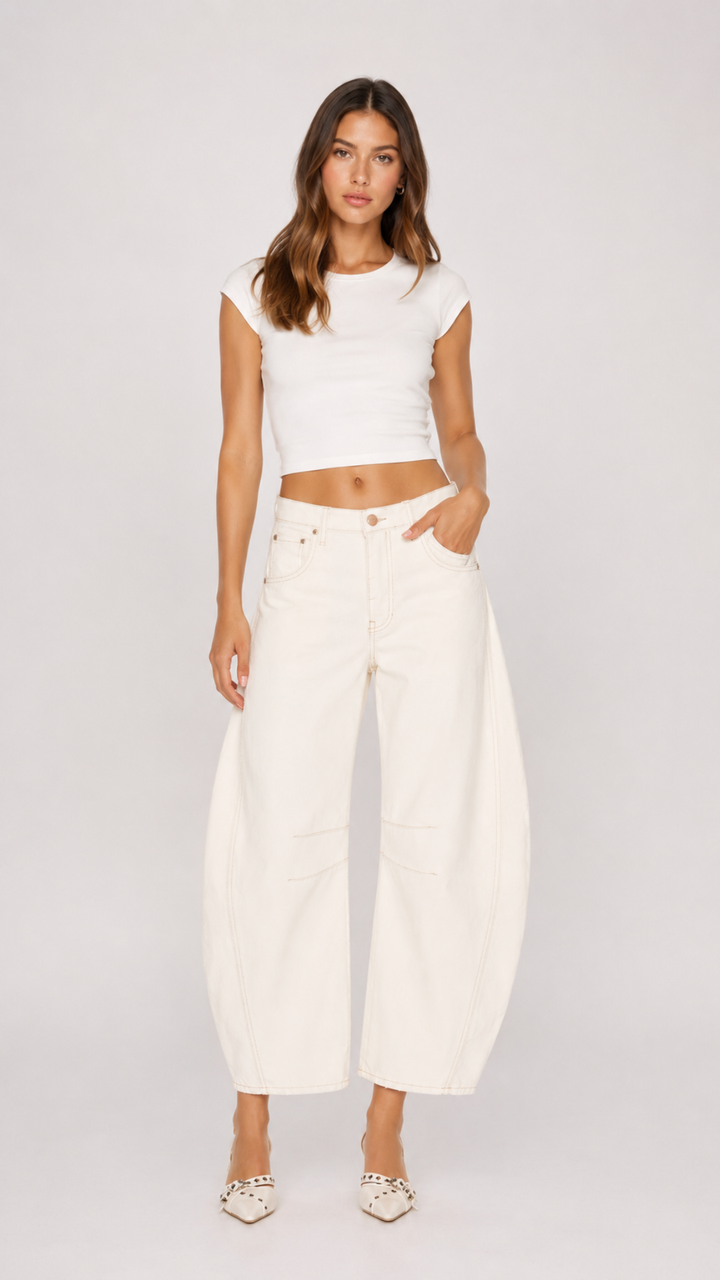 Cream Flow Jeans