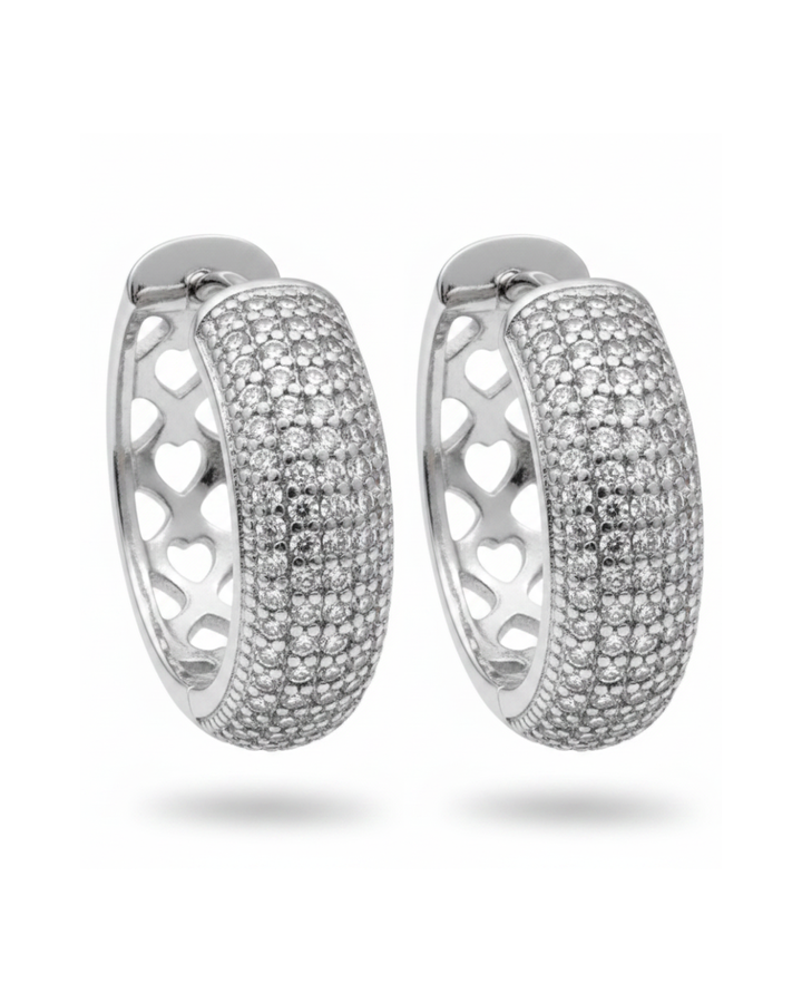 Lumière Heart Creolen – Silver Edition