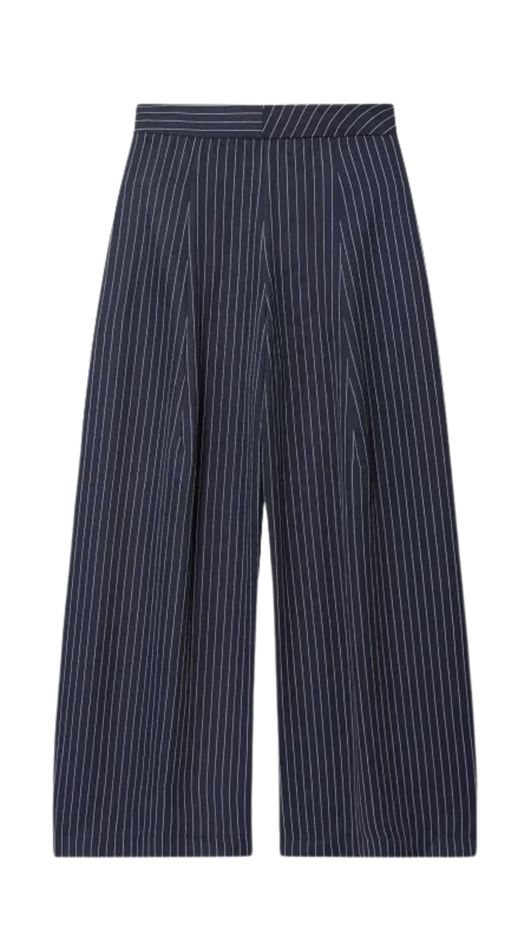 Arlo – Gestreifte, plissierte Hose mit weitem Bein
