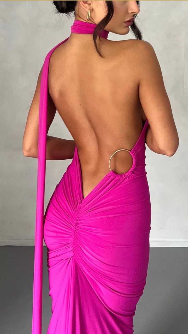 Veloura Elegantes Maxikleid mit einem Träger