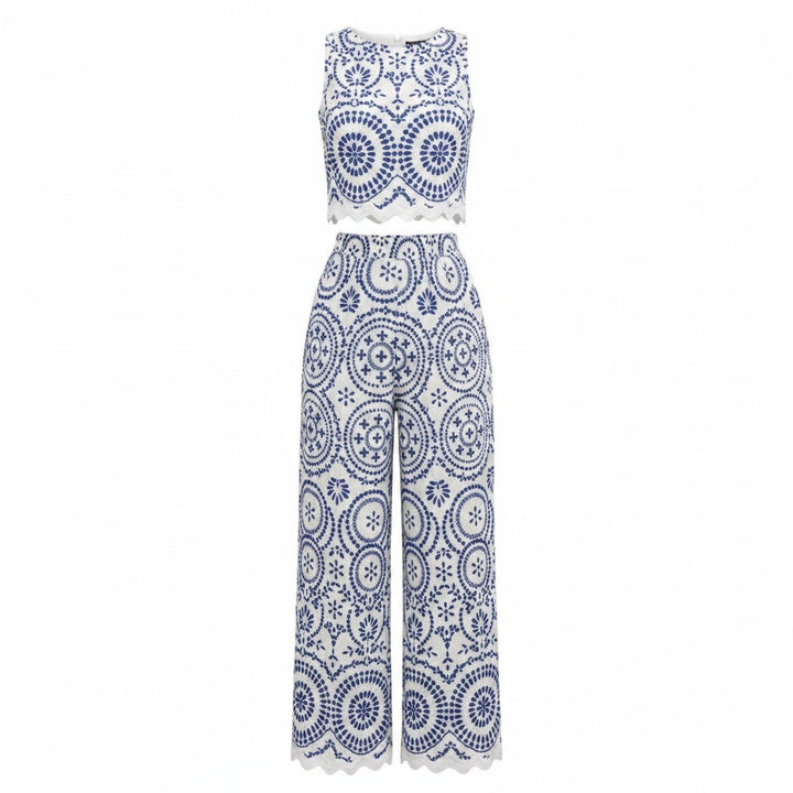 Santorini Chic Set – Besticktes Zweiteiler-Set