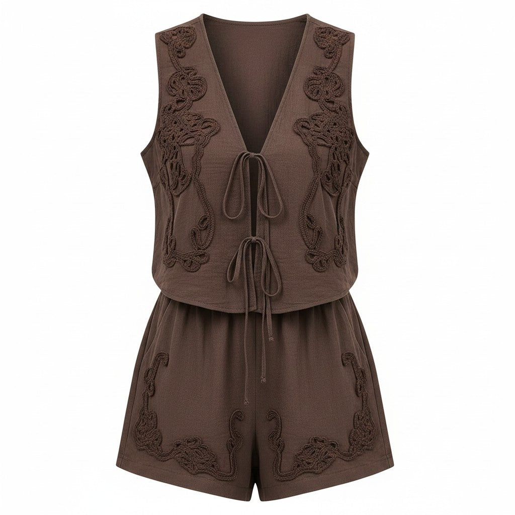 Boho Bliss Set – Besticktes Zweiteiler-Set