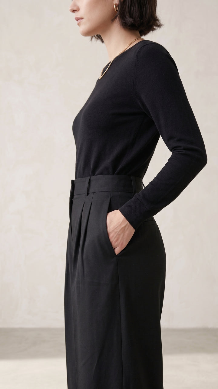 RIVA Wide Leg Pants – Black