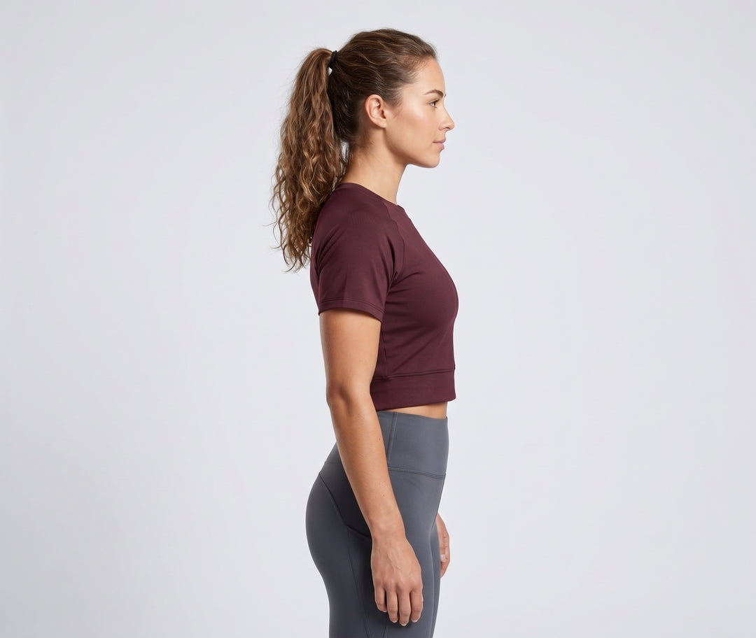 NOVA Crop Tee – Merlot