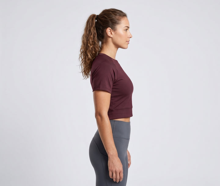 NOVA Crop Tee – Merlot