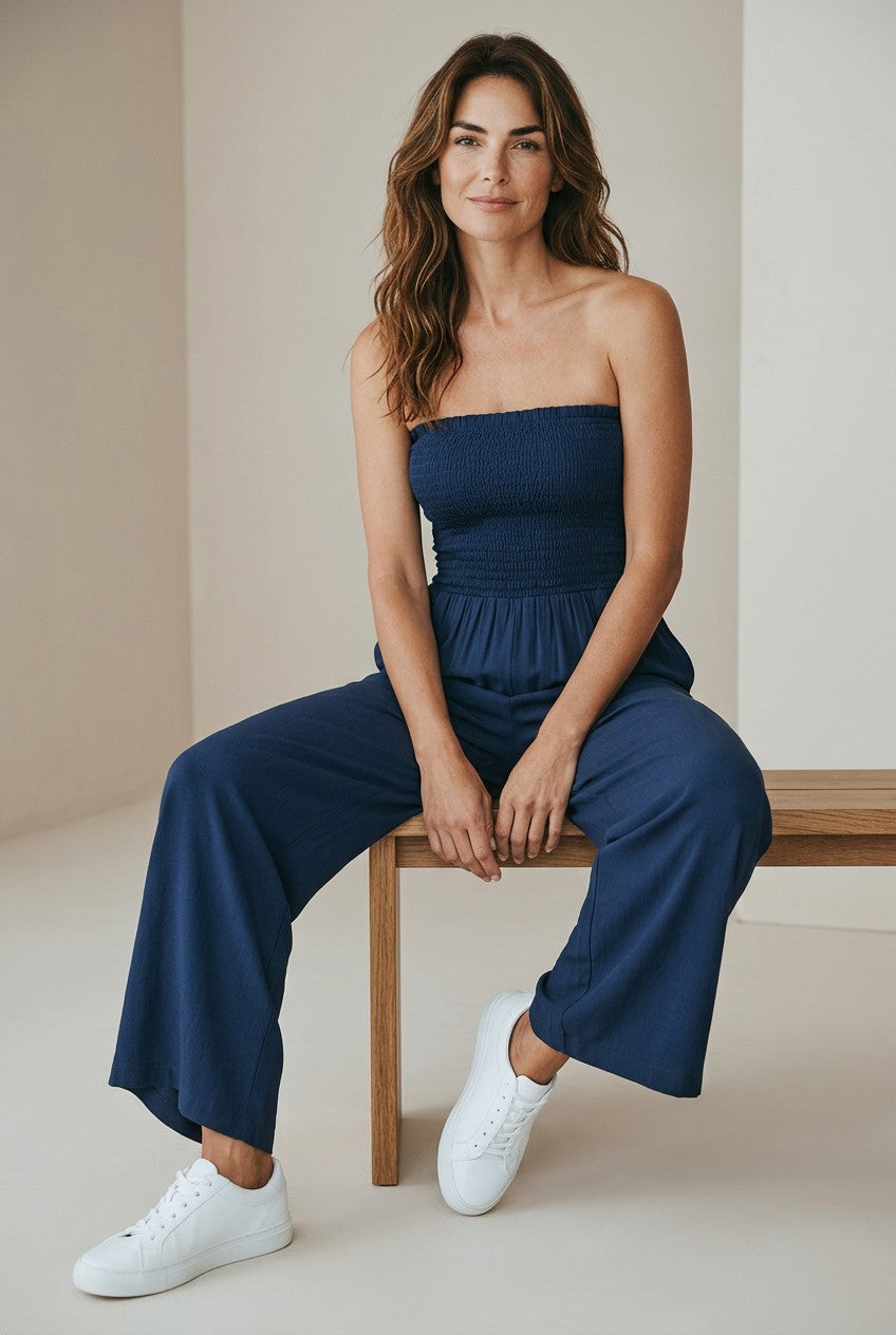 Luna Navy Jumpsuit