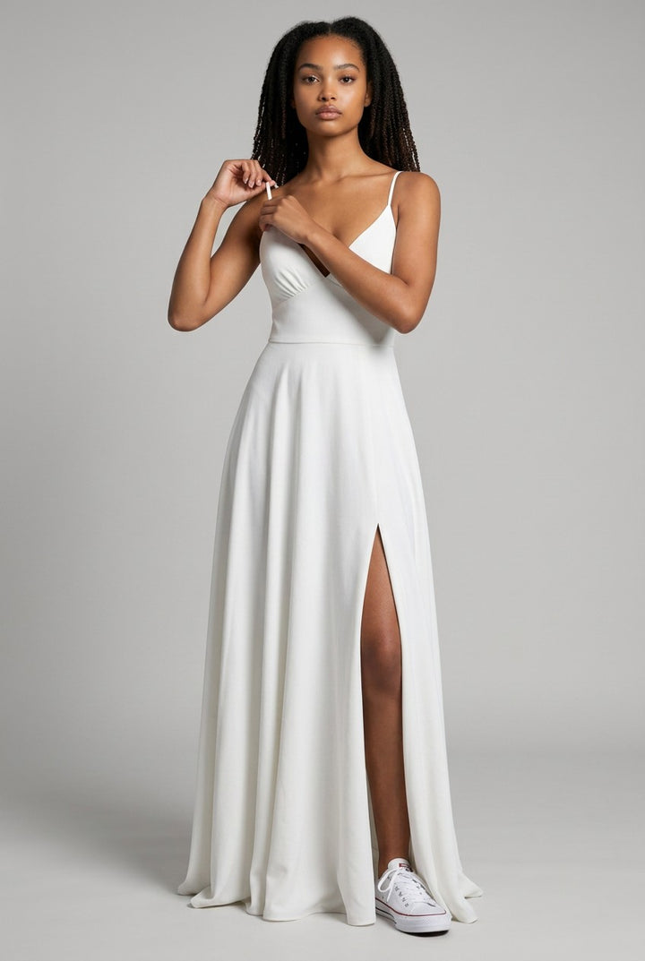 Luna Grace – Fließendes Maxikleid mit Beinschlitz