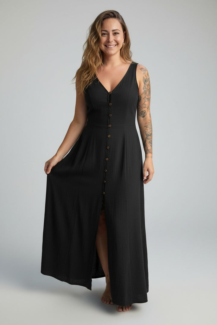 Noir Elegance Maxikleid