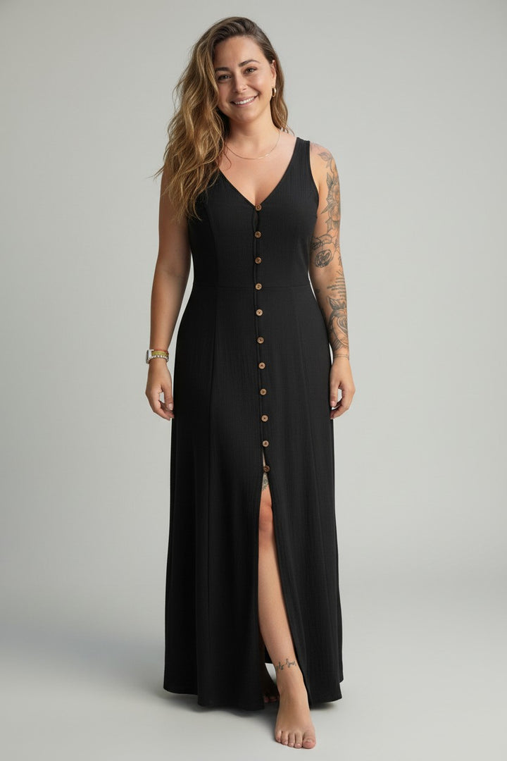 Noir Elegance Maxikleid