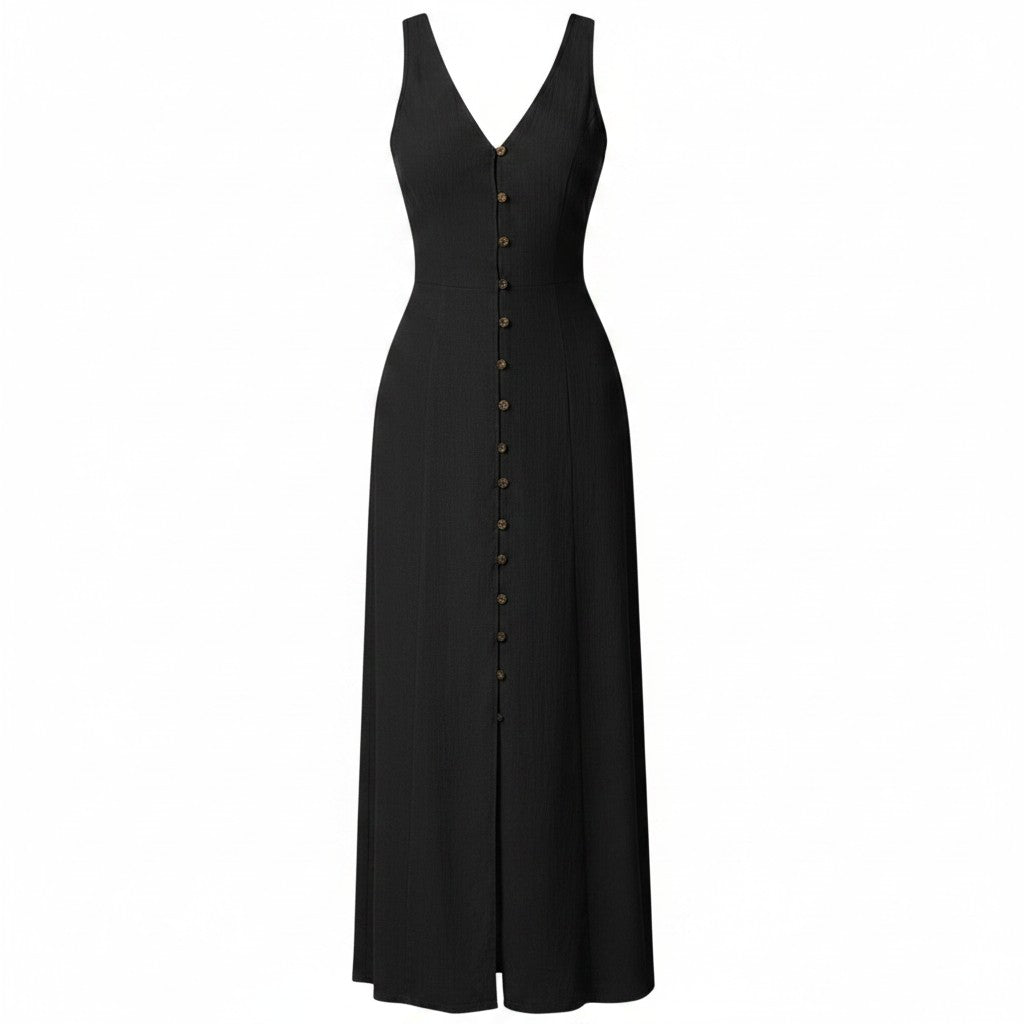 Noir Elegance Maxikleid